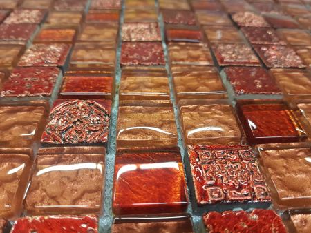 Glas-Naturstein rot Mosaik 30x30 RS-R522